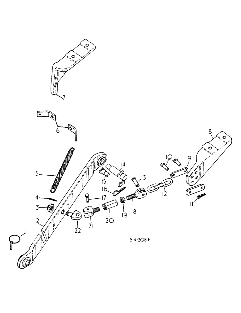 Схема запчастей Case IH 278 - (09-007) - LOWER LINKS, THREE-POINT HITCH, W/OUTSIDE CHECK CHAINS (12) - FRAME