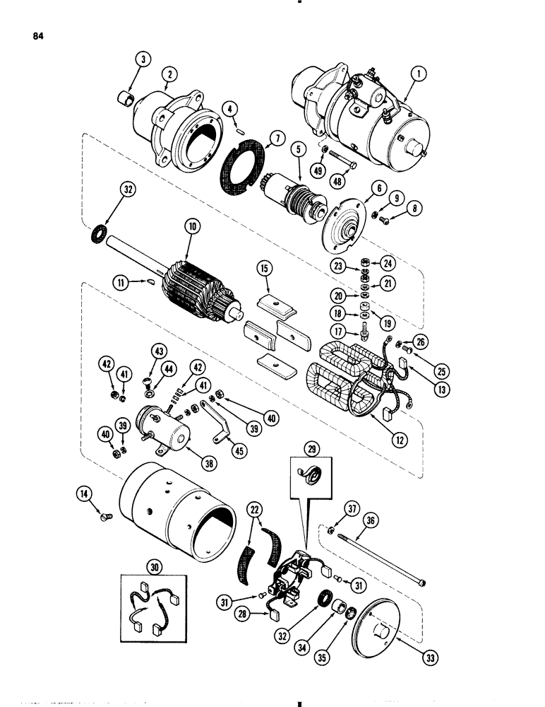 Схема запчастей Case IH 1845B - (084) - A51910 STARTER, 159 SPARK IGNITION ENGINE (04) - ELECTRICAL SYSTEMS