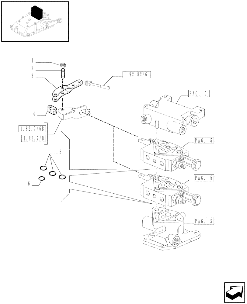 Схема запчастей Case IH JX1060C - (1.82.7/07[06]) - (VAR.136) 2 REMOTE VALVES FOR EDC - RINGS - D5484 (07) - HYDRAULIC SYSTEM