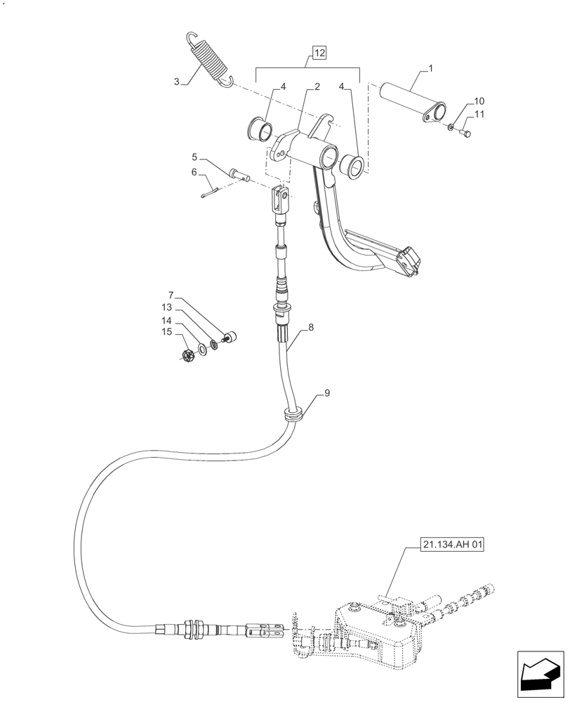 Схема запчастей Case IH FARMALL 140A - (18.104.AF) - CLUTCH, PEDAL, HYDRAULIC LIFT, CAB (18) - CLUTCH