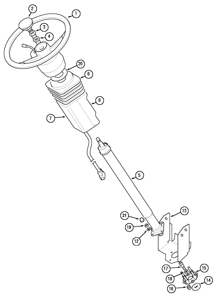 Схема запчастей Case IH CX80 - (05-01) - STEERING WHEEL AND COLUMN (05) - STEERING