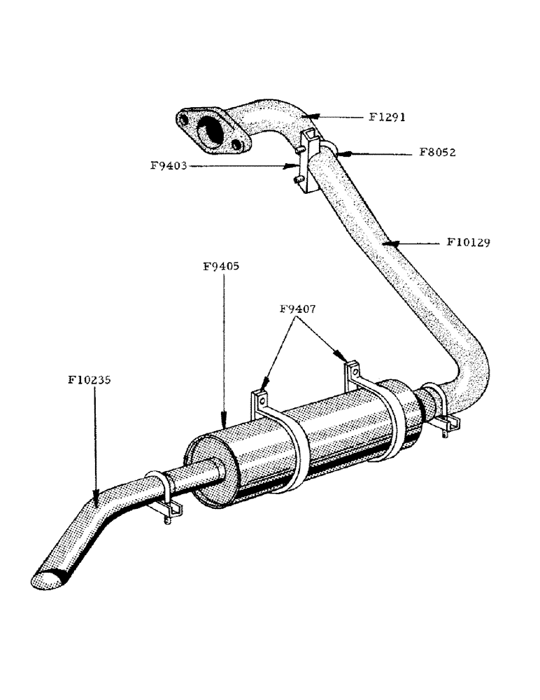 Схема запчастей Case IH 800 - (226) - MUFFLER AND EXHAUST PIPE (10) - ENGINE