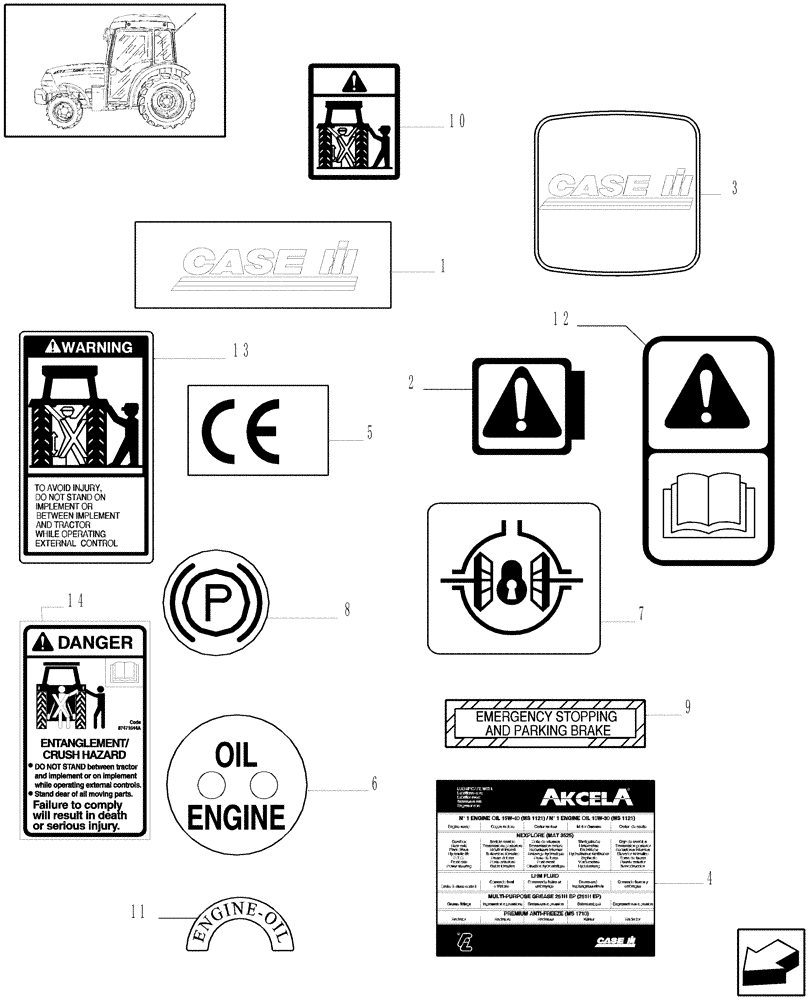 Схема запчастей Case IH JX1075N - (1.98.0[01]) - DECALS (13) - DECALS