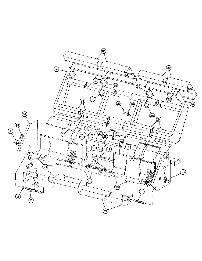 Схема запчастей Case IH 1400 - (9A-20) - CROSS AUGER AND KICKER, TWO ROW (13) - PICKING SYSTEM