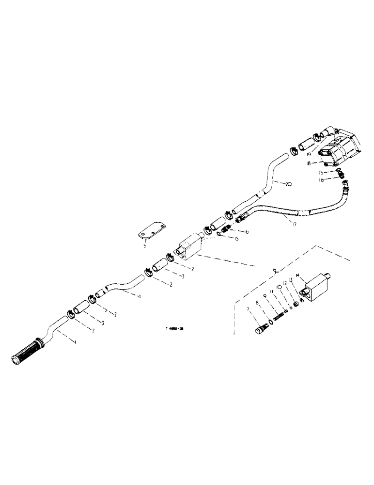 Схема запчастей Case IH 434 - (6-044) - FLOW CONTROL VALVE AND PIPES - ATTACHMENTS (05) - STEERING