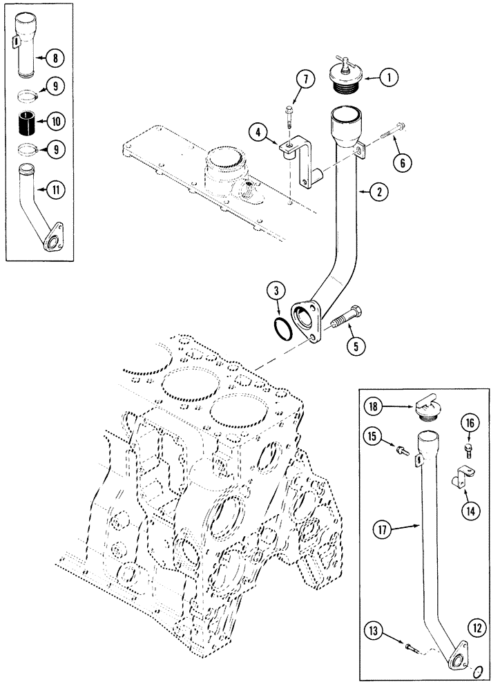 Схема запчастей Case IH 5240 - (2-062) - ENGINE OIL FILLER, 6T-590 ENGINE, TURBOCHARGED, 5140/5240 AND 5250 TRACTOR (02) - ENGINE