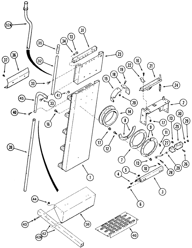 Схема запчастей Case IH 2555 - (09F-20) - PIVOTING LADDER (12) - CHASSIS