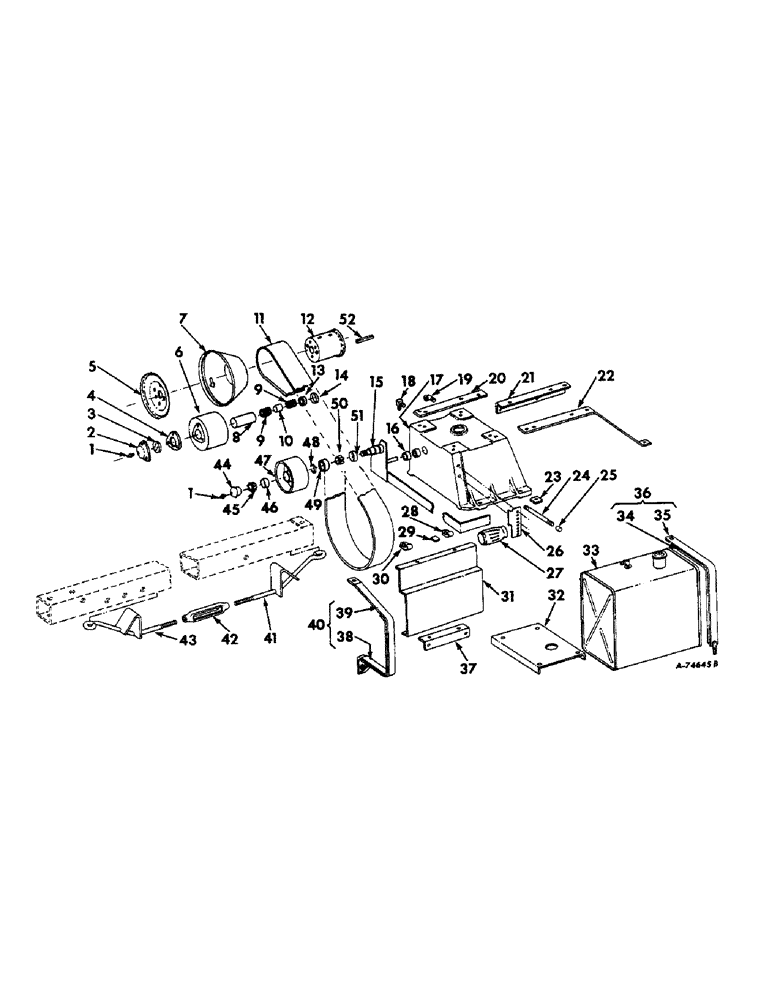 Схема запчастей Case IH 37 - (B-52) - WISCONSIN ENGINE ATTACHMENT, ENGINE AND ENGINE MOUNTING 