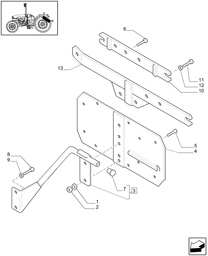 Схема запчастей Case IH JX1075C - (1.92.99/01) - (VAR.760) EQUIP. FOR LH TRAFFIC (HALOGEN) - PLATE-HOLDER (10) - OPERATORS PLATFORM/CAB