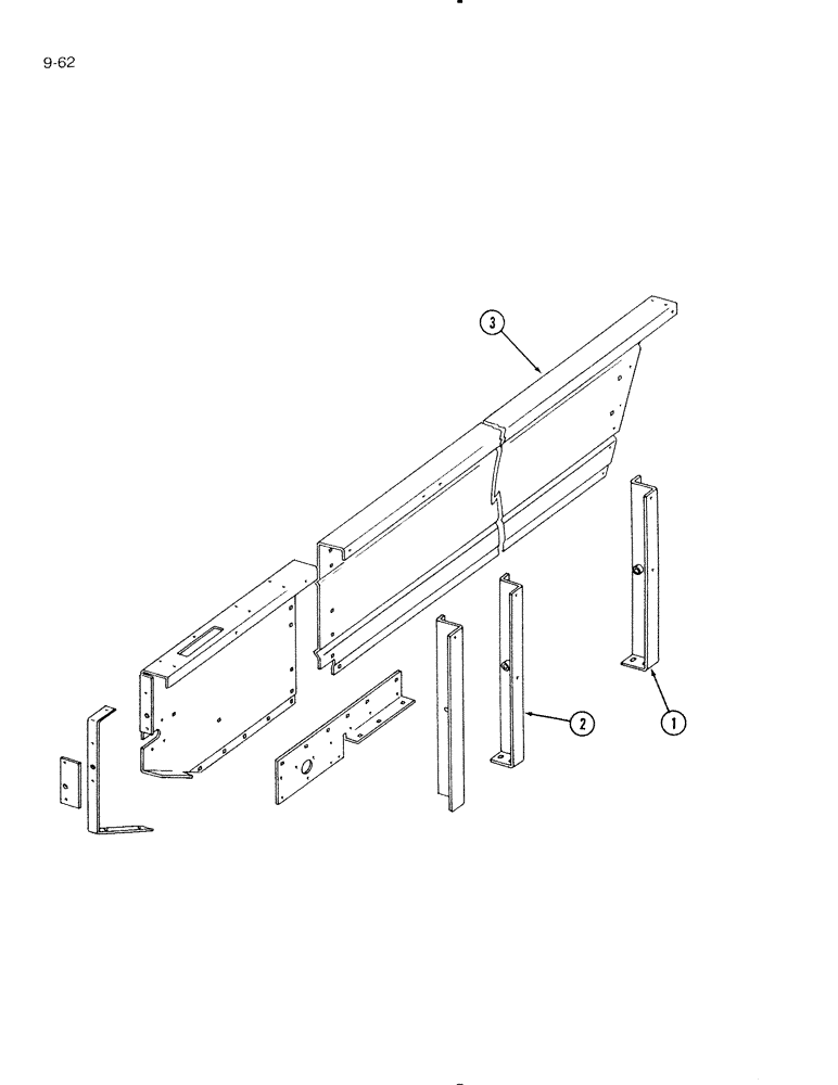 Схема запчастей Case IH 595 - (9-62) - BOX SIDE, RIGHT (09) - CHASSIS/ATTACHMENTS