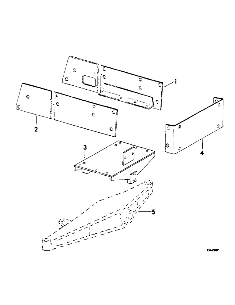 Схема запчастей Case IH 454 - (14-09) - SUSPENSION, CAST I BEAM FRONT AXLE SADDLE MOUNTING, INTERNATIONAL 2400 SERIES A TRACTORS Suspension