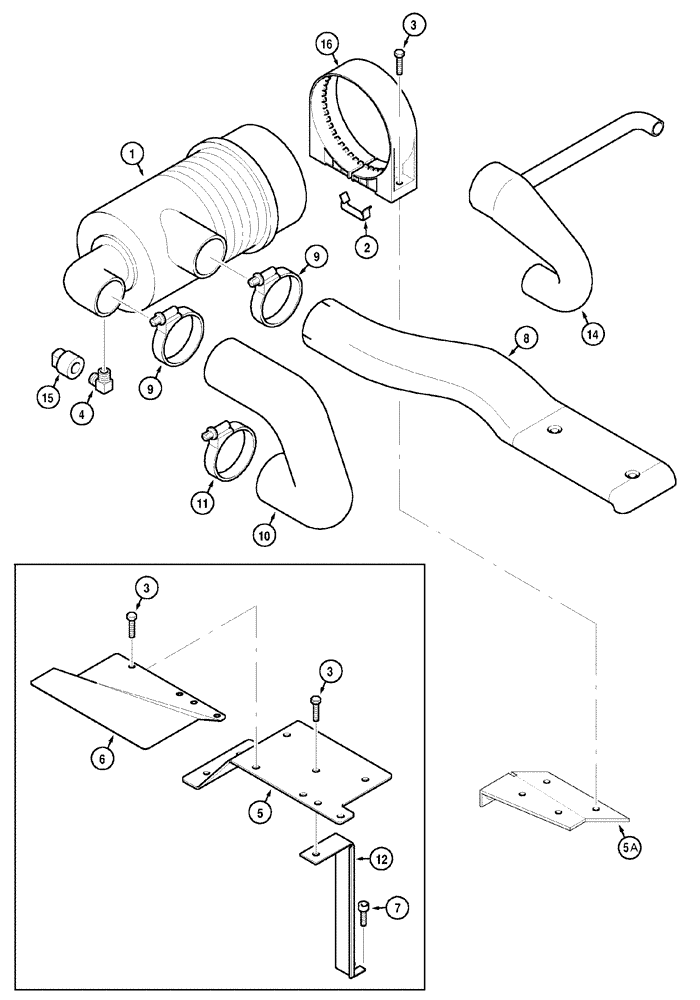 Схема запчастей Case IH MX80C - (02-15) - AIR CLEANER AND CONNECTIONS (02) - ENGINE