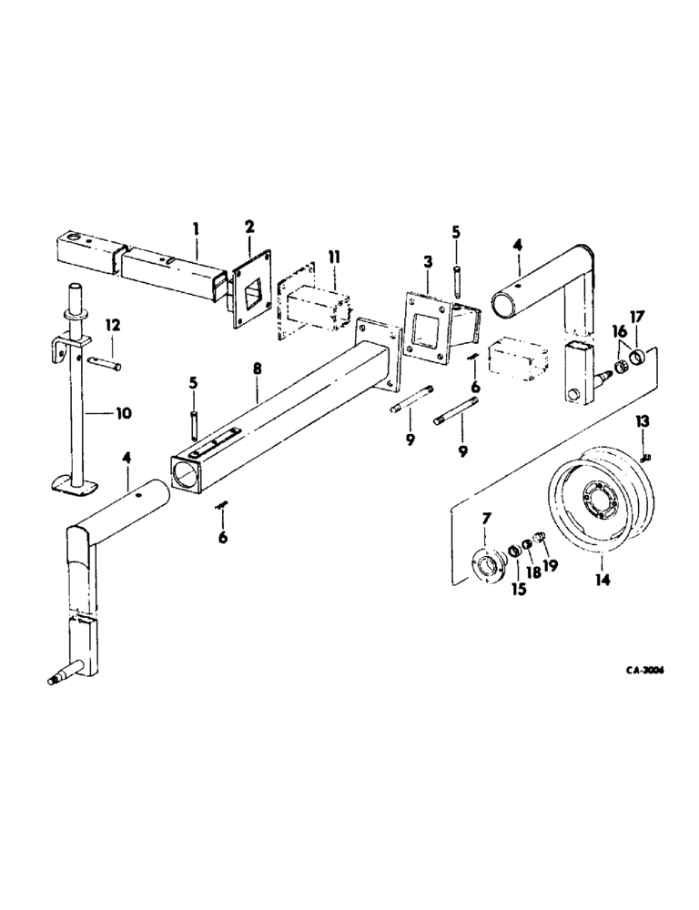 Схема запчастей Case IH 163 - (AQ-12) - TRANSPORT ATTACHMENT, FOR 6-ROW AND 8-ROW, 1972 AND SINCE 