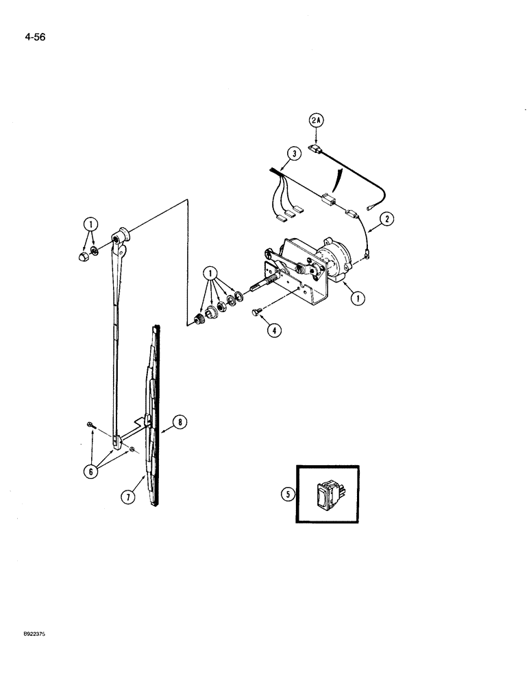Схема запчастей Case IH 9210 - (4-056) - REAR WIPER, IF EQUIPPED (04) - ELECTRICAL SYSTEMS
