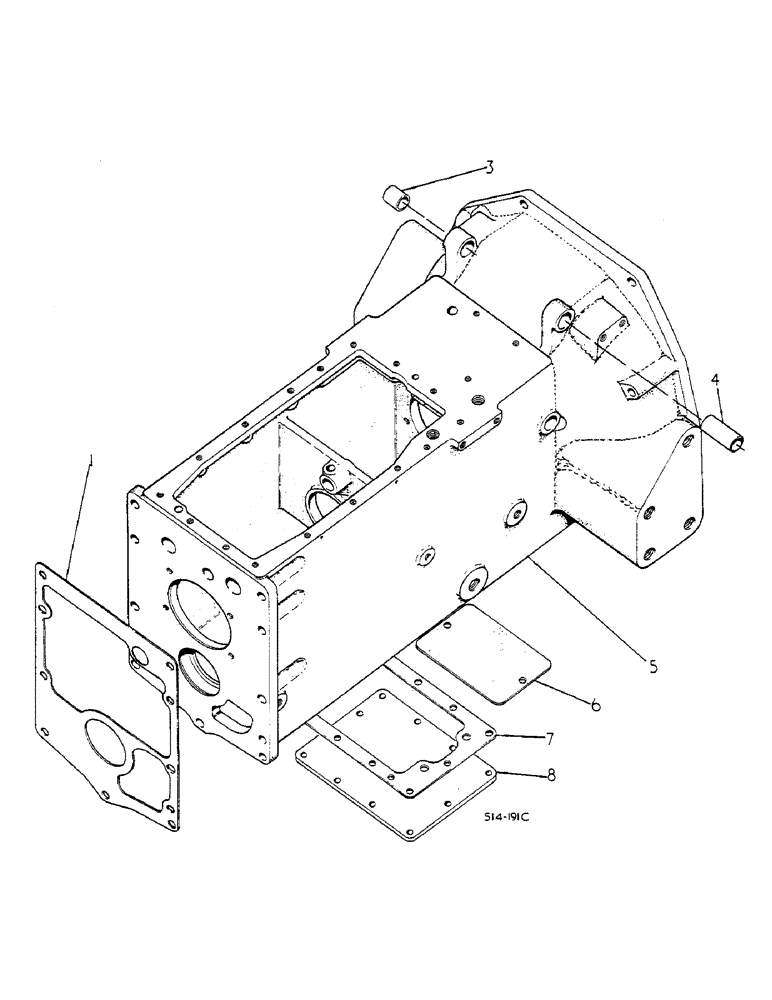 Схема запчастей Case IH 258 - (07-014) - CLUTCH HOUSING AND CONNECTIONS (04) - Drive Train