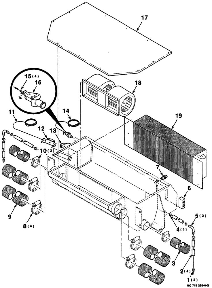 Схема запчастей Case IH 8860 - (07-42) - AIR CONDITIONER AND HEATER ASSEMBLY (50) - CAB CLIMATE CONTROL