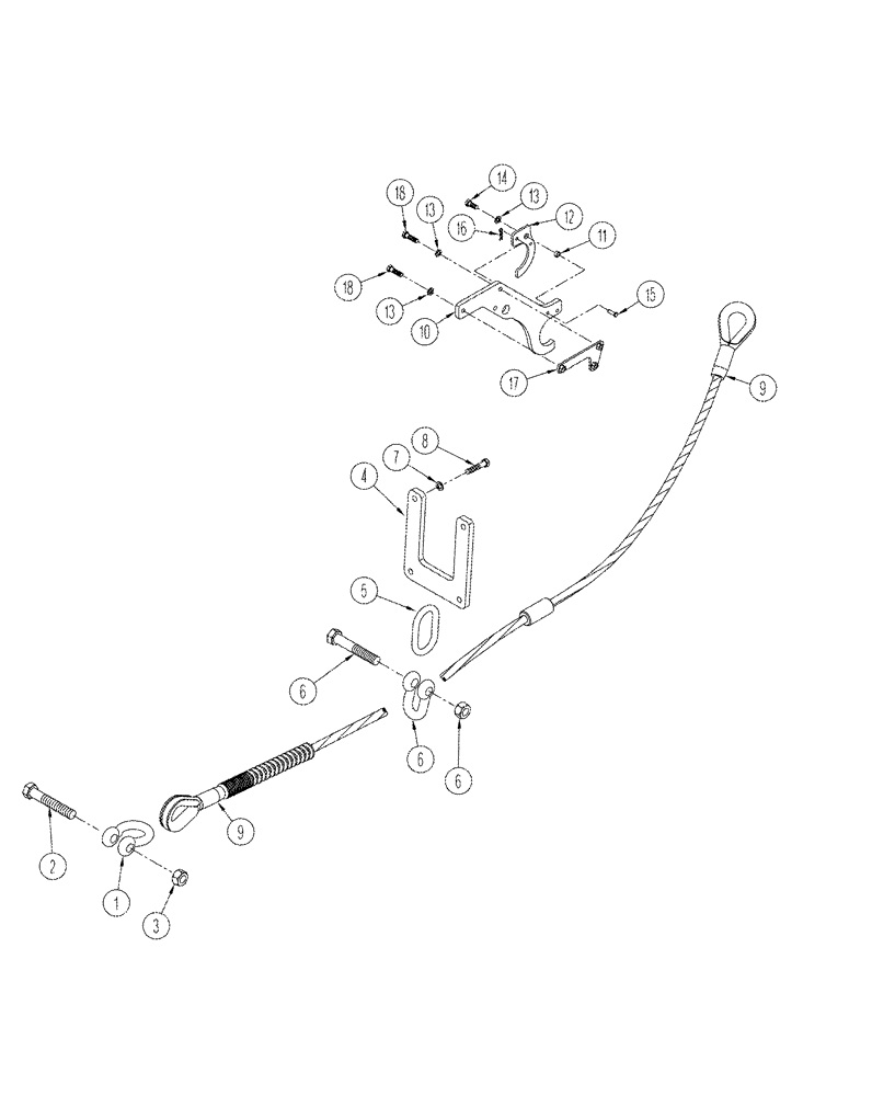 Схема запчастей Case IH STX440 - (09-54) - TOW CABLE (09) - CHASSIS/ATTACHMENTS