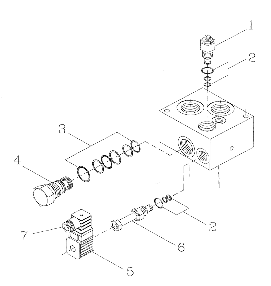 Схема запчастей Case IH 7700 - (B05[01]) - HYDRAULIC SOLENOID RELIEF VALVE Hydraulic Components & Circuits