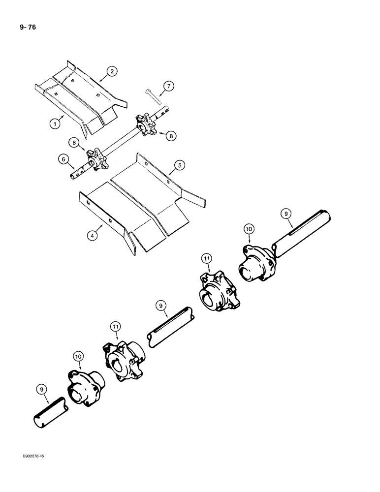 Схема запчастей Case IH 530 - (9-076) - FRONT APRON SHAFT, USED ON ALL MODELS EXCEPT 560 (09) - CHASSIS/ATTACHMENTS