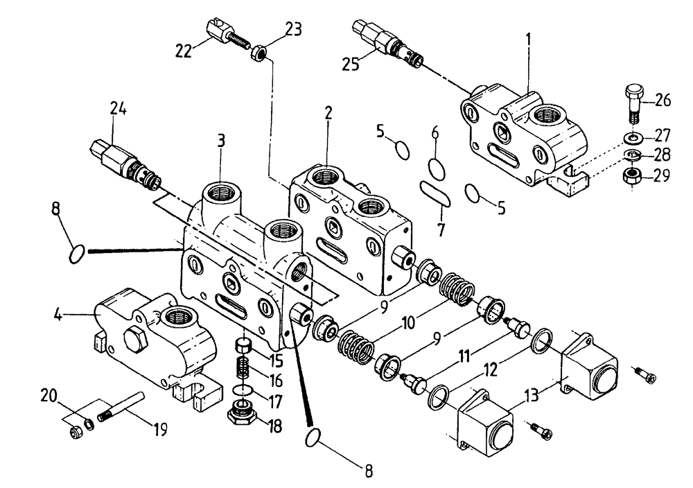 Схема запчастей Case IH 7700 - (B05[08]) - HYDRAULIC RACINE VALVE Hydraulic Components & Circuits