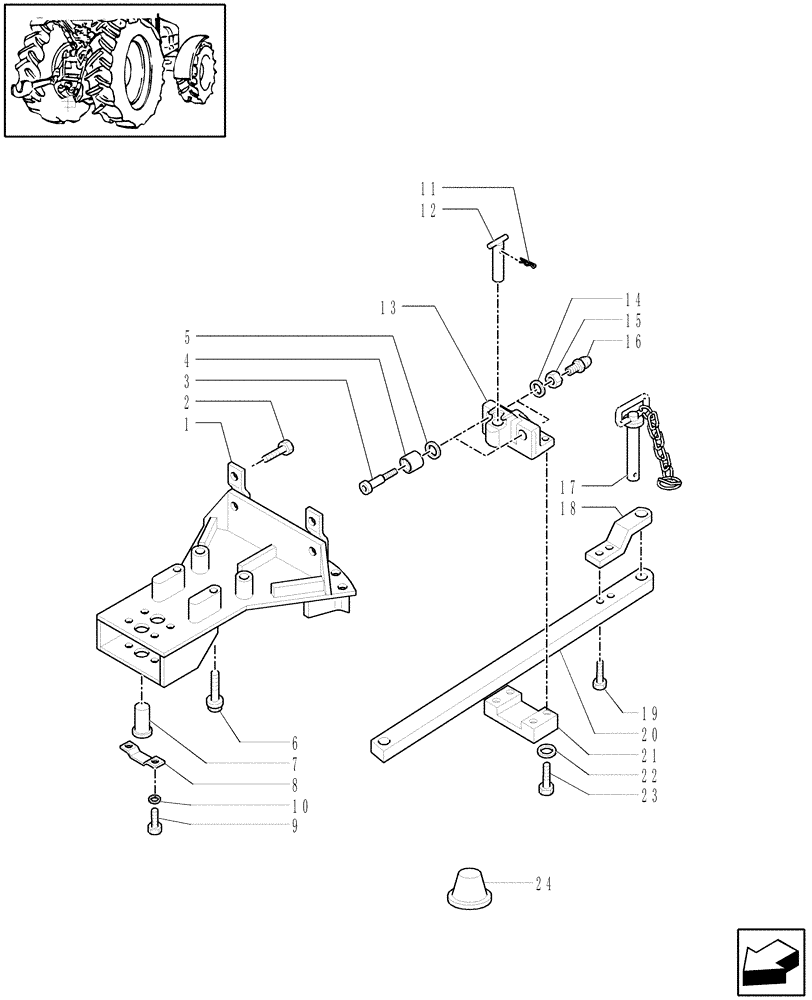 Схема запчастей Case IH PUMA 180 - (1.89.0/01[01]) - (VAR.910) INDIPENDENT ROLLER SWINGING DRAWBAR - C6098 (09) - IMPLEMENT LIFT