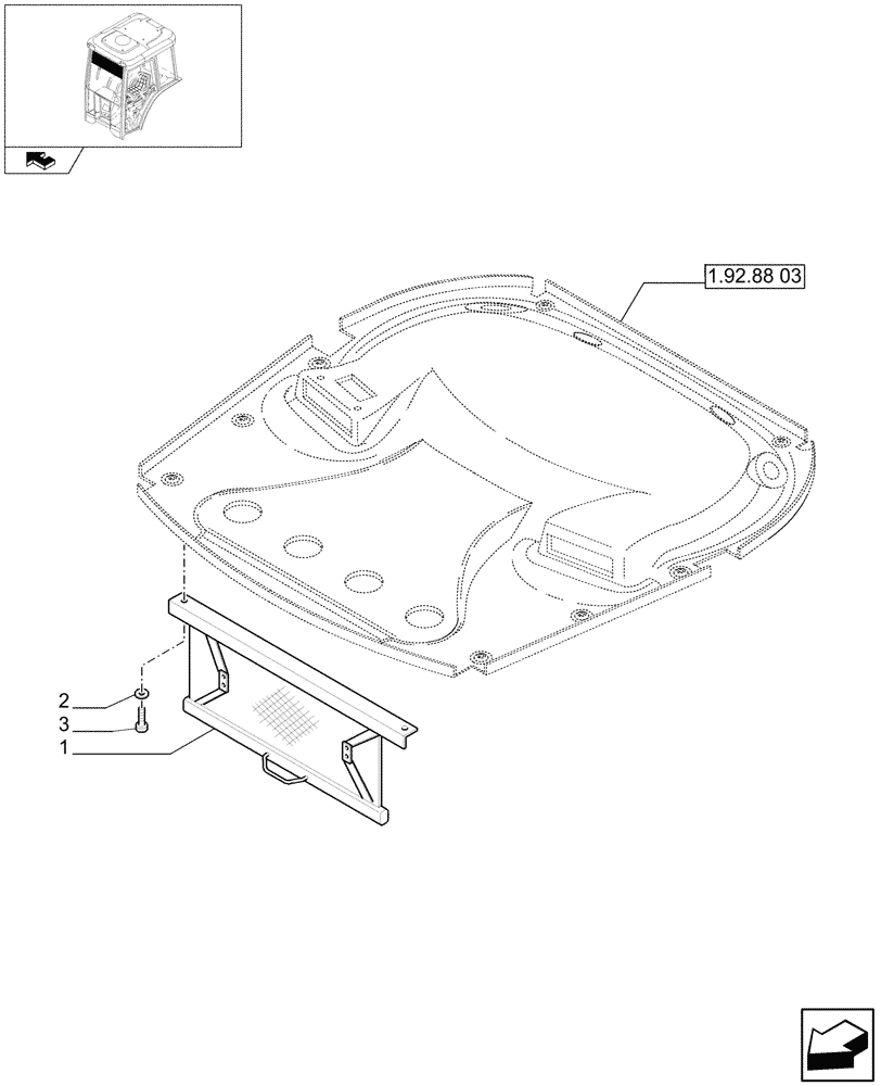 Схема запчастей Case IH FARMALL 70 - (1.92.93[01]) - SUN SCREEN (10) - OPERATORS PLATFORM/CAB