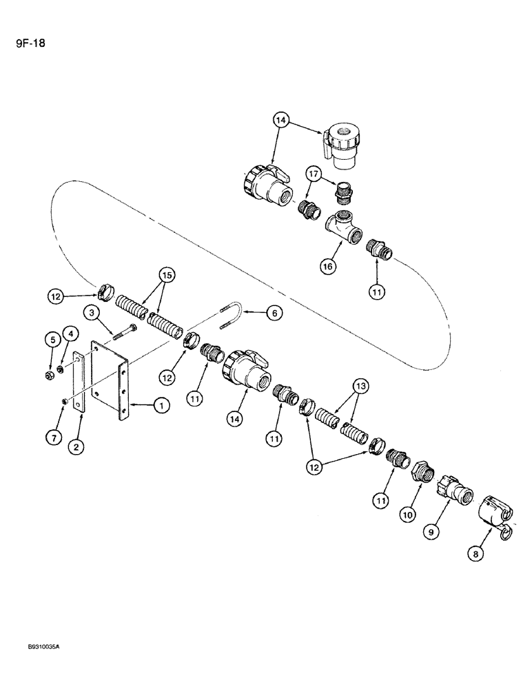 Схема запчастей Case IH 950 - (9F-18) - LIQUID FERTILIZER CENTRAL FILL SYSTEM ATTACHMENT, 8 ROW WIDE AND 12 ROW NARROW, VERTICAL FOLD (09) - CHASSIS/ATTACHMENTS