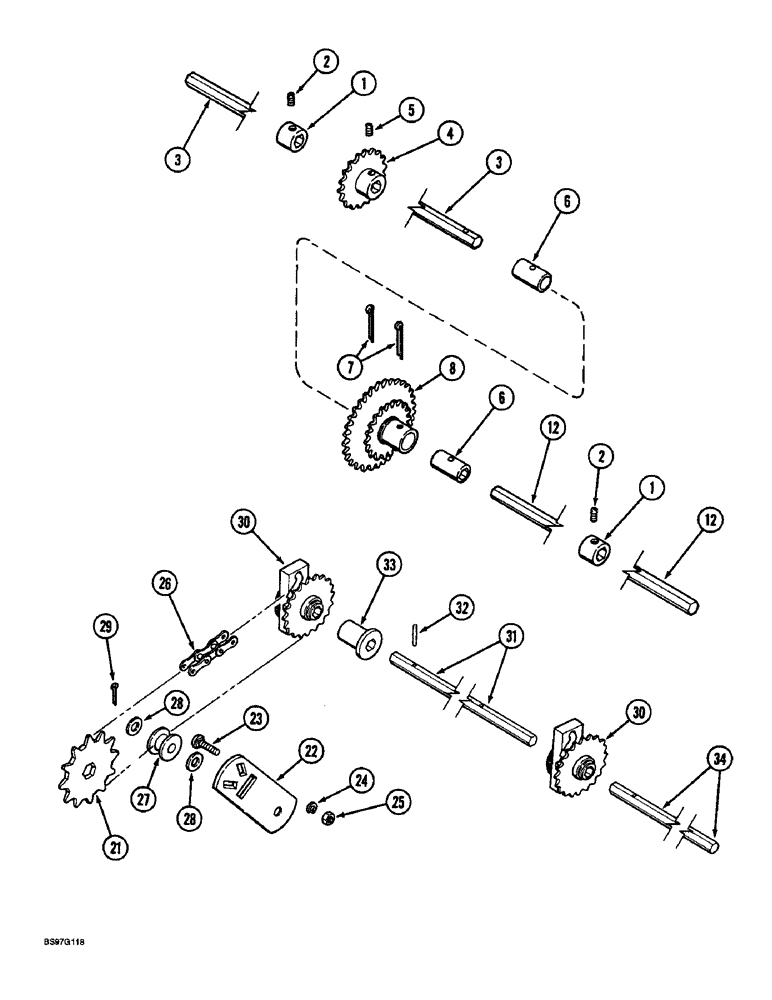 Схема запчастей Case IH 900 - (9-224[1]) - DRIVE FOR AUXILIARY DRIVE WHEELS CYCLO AIR AND PLATE TRAILING, 6 ROW NARROW (09) - CHASSIS/ATTACHMENTS