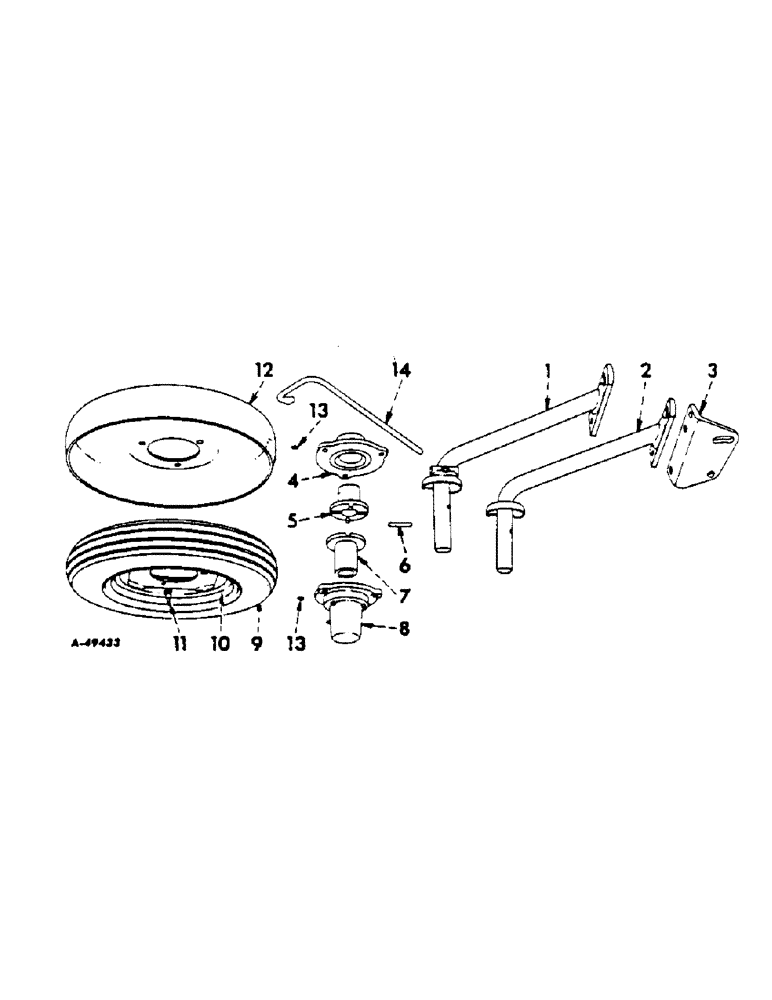 Схема запчастей Case IH 209 - (M-13) - REAR FURROW WHEELS, RIGID BEAM, 1958 TO 1960 