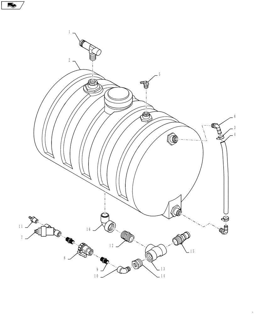 Схема запчастей Case IH 4420 - (11-030) - FOAMER TANK PLUMBING GROUP Options