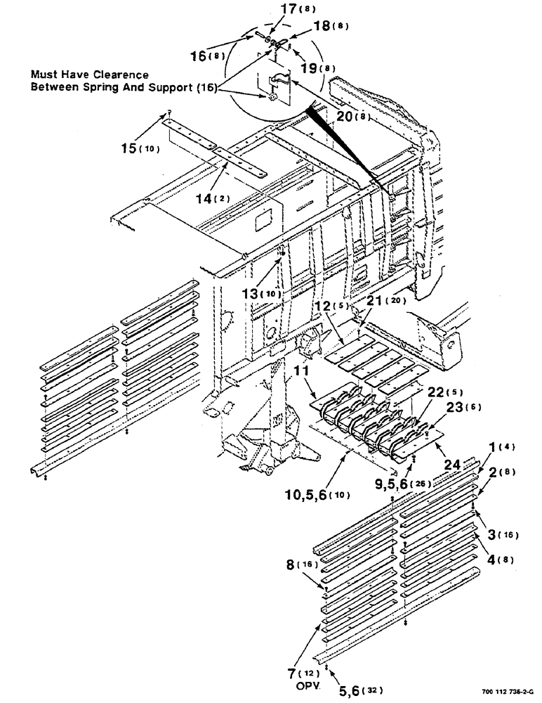 Схема запчастей Case IH 8580 - (07-02) - PLUNGER RAILS, KNIVES AND HAY DOGS ASSEMBLY (12) - MAIN FRAME