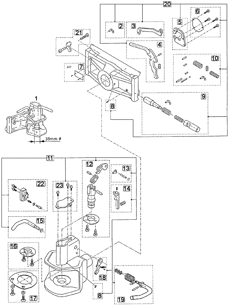 Схема запчастей Case IH C55 - (09C-05[01]) - TRAILER HITCH / ----> ..... (09) - CHASSIS