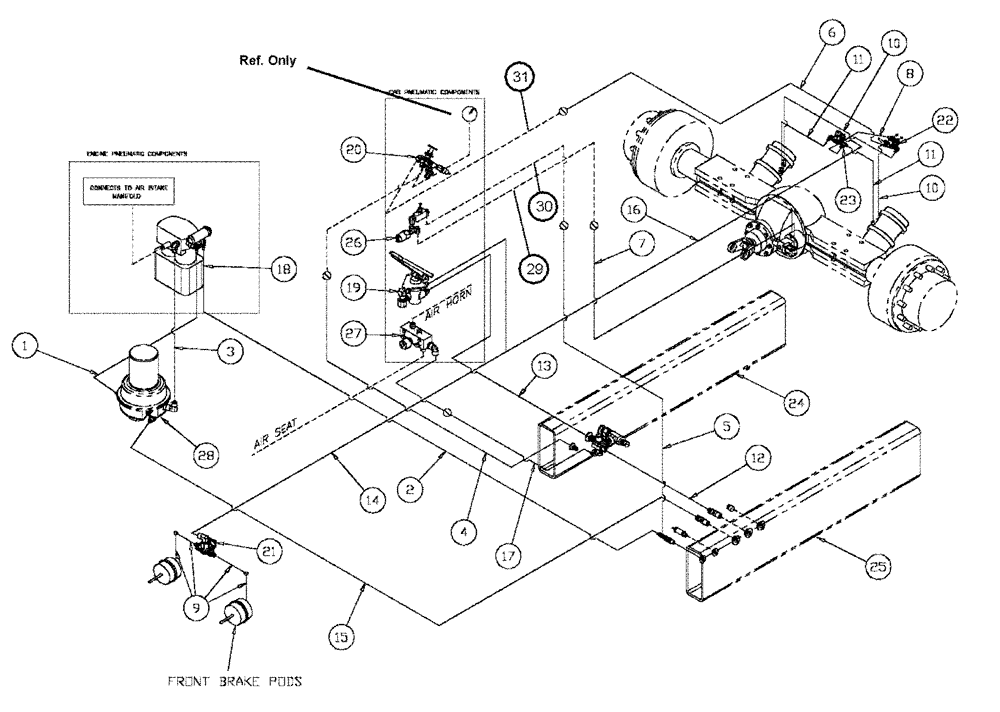 Схема запчастей Case IH FLX4375 - (07-001) - PNEUMATIC ASSEMBLY Pneumatics