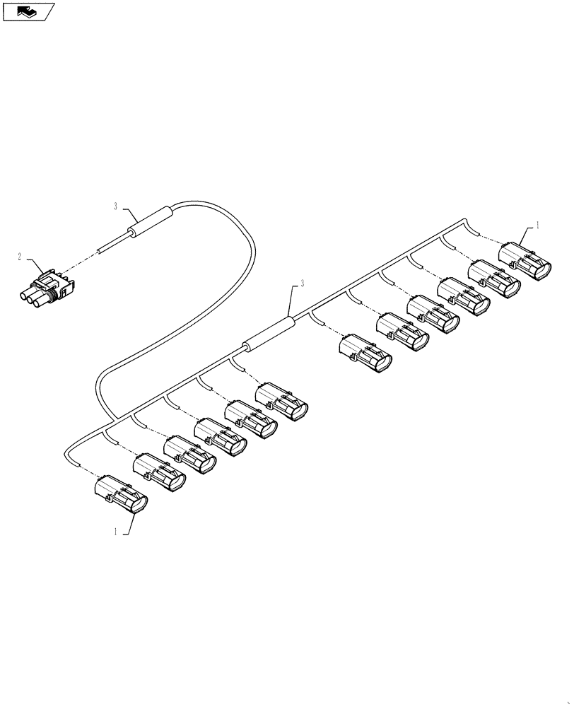 Схема запчастей Case IH 4420 - (12-047) - HARNESS, AIM, 12 NOZZLE TIP (06) - ELECTRICAL