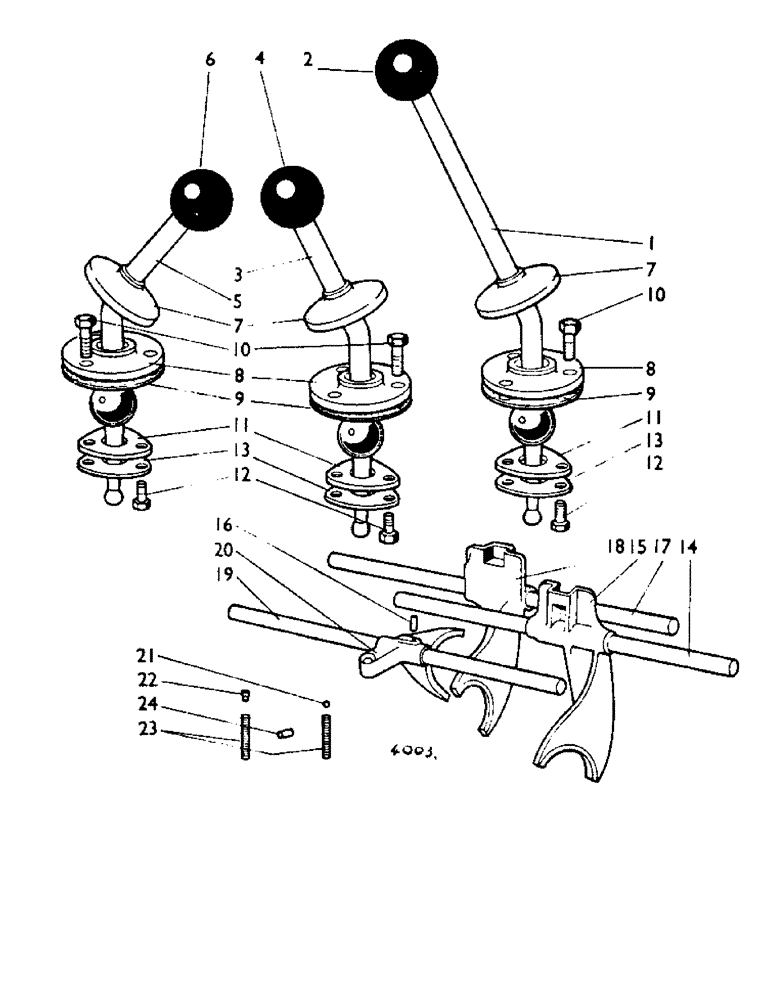 Схема запчастей Case IH 880A - (036) - SELECTOR MECHANISM Gearbox