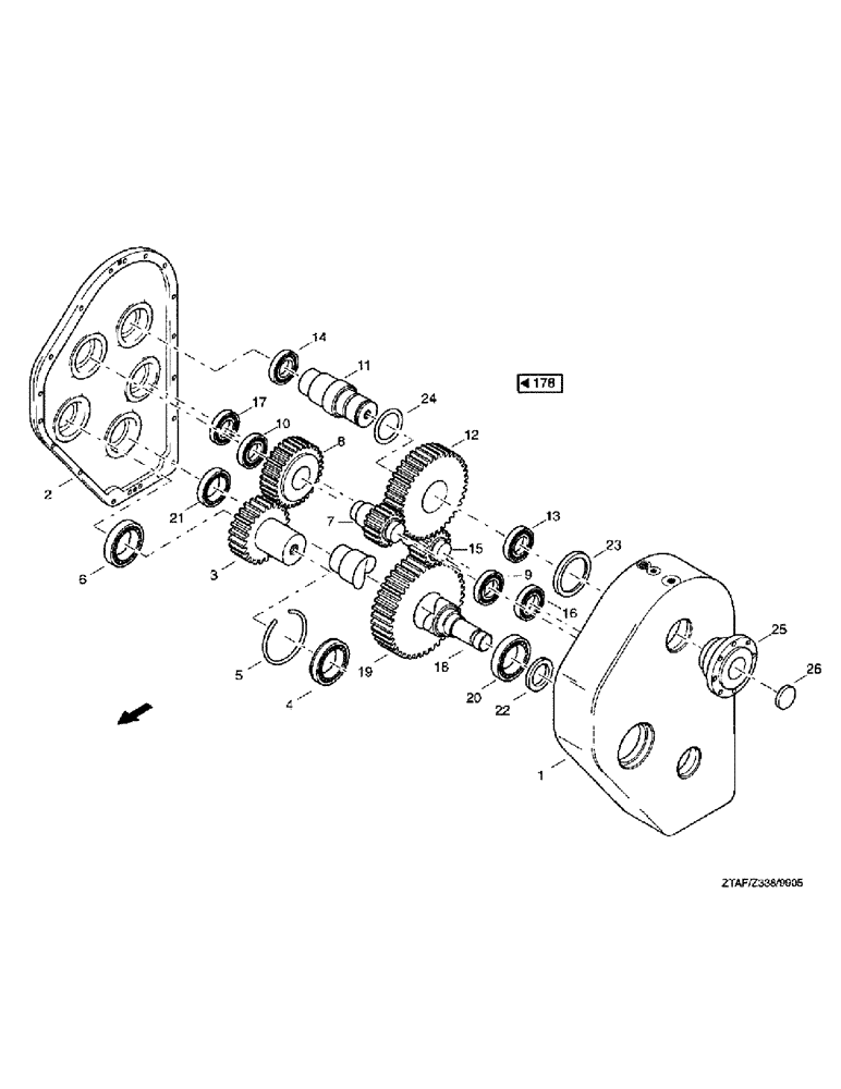 Схема запчастей Case IH 8790 - (259) - DISTRIBUTOR GEAR (14) - MAIN GEARBOX & DRIVE