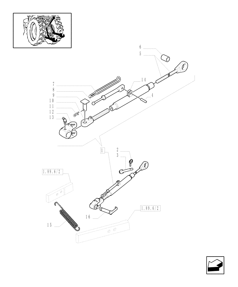 Схема запчастей Case IH MXM190 - (1.89.6/04[02]) - (VAR.881) IMPLEMENT CARRIER (TELESCOPIC ARMS) 2/3 CAT. AND ANTI-SHACKE PLATES (09) - IMPLEMENT LIFT