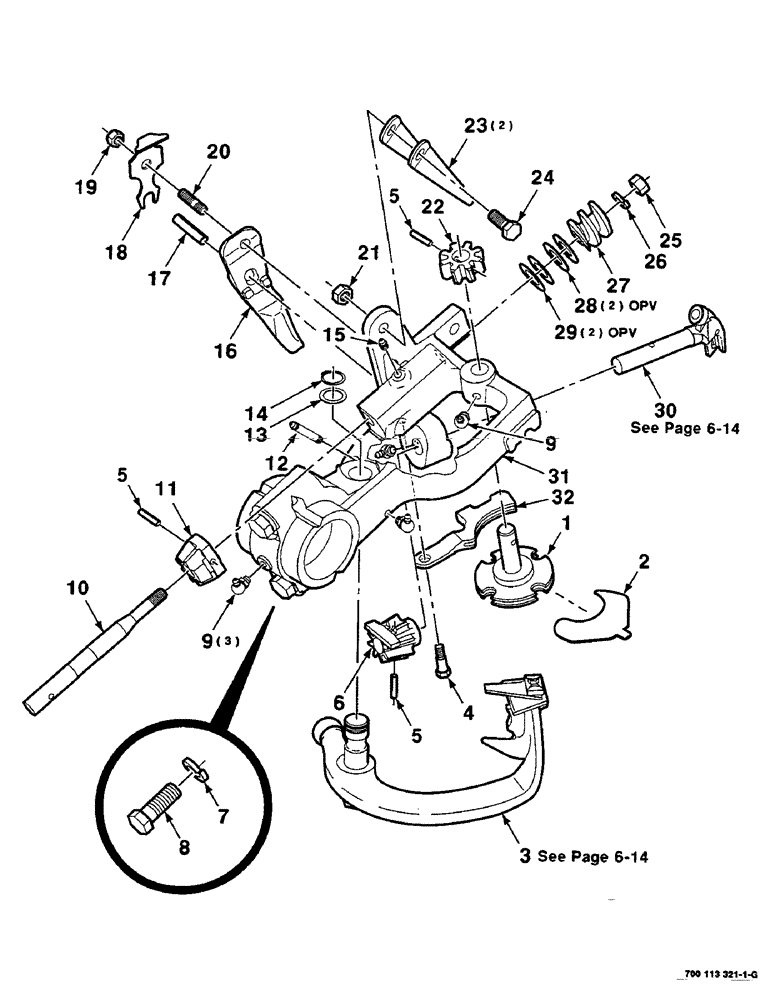 Схема запчастей Case IH 8590 - (06-12) - KNOTTER HEAD ASSEMBLY, 700113321 KNOTTER HEAD ASSEMBLY COMPLETE (14) - BALE CHAMBER