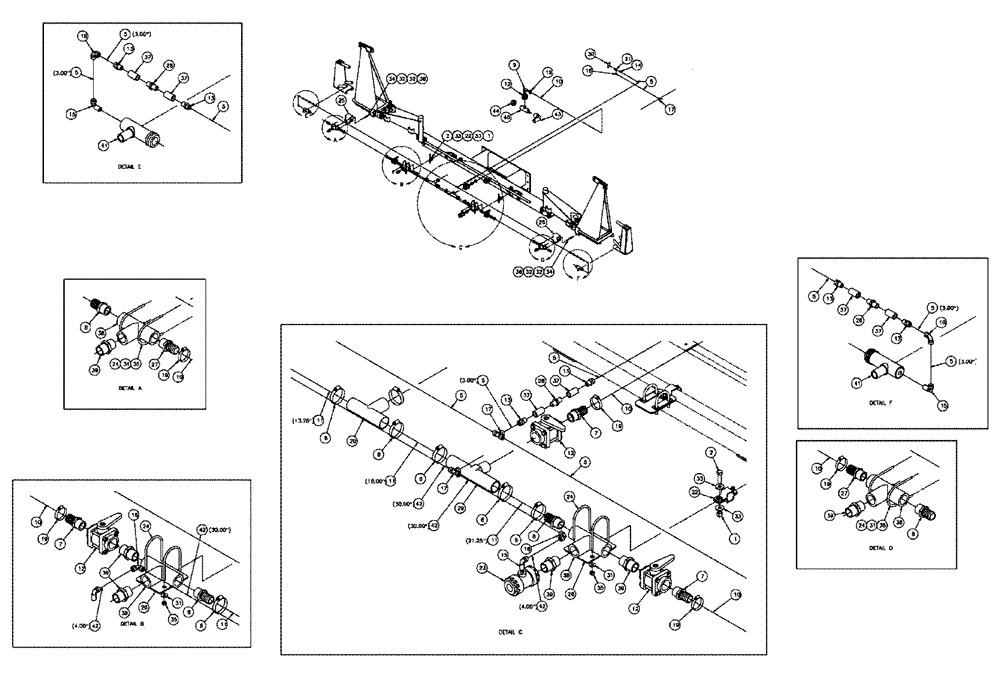 Схема запчастей Case IH FLX610 - (05-002) - LIQUID RECOVERY 70’/60" Liquid Plumbing