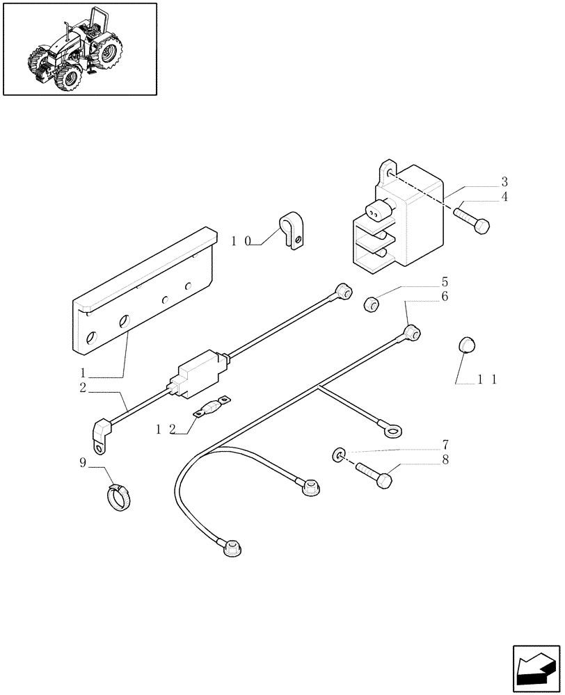 Схема запчастей Case IH MXU110 - (1.75.4[07]) - AIR HEATER AND RELAY CABLES - L/CAB (06) - ELECTRICAL SYSTEMS