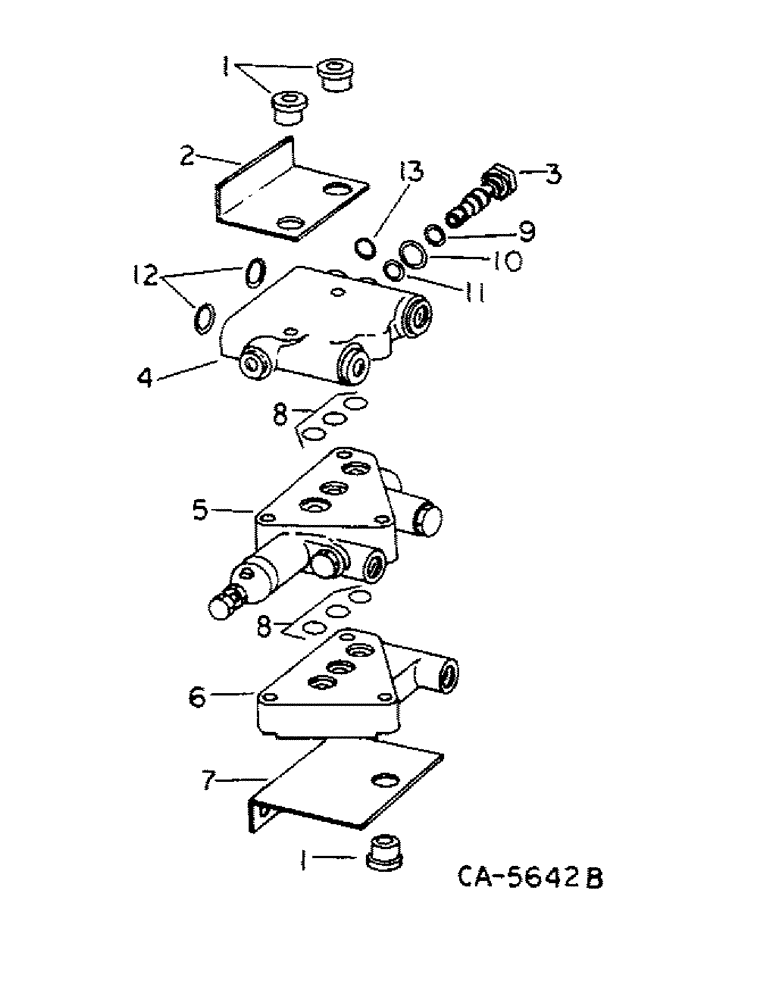 Схема запчастей Case IH 1460 - (10-49) - HYDRAULICS, HEADER LIFT VALVE ASSY, S/N 22000 AND BELOW (07) - HYDRAULICS