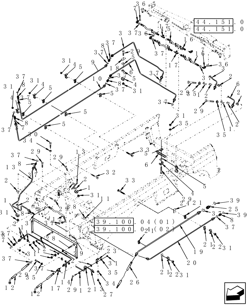 Схема запчастей Case IH 7010 - (35.780.12) - SELF-LEVELING SHOE HYDRAULICS (35) - HYDRAULIC SYSTEMS