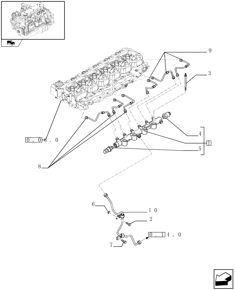 Схема запчастей Case IH F4HE9687G J101 - (0.14.9) - INJECTION EQUIPMENT - PIPING (2855121) 