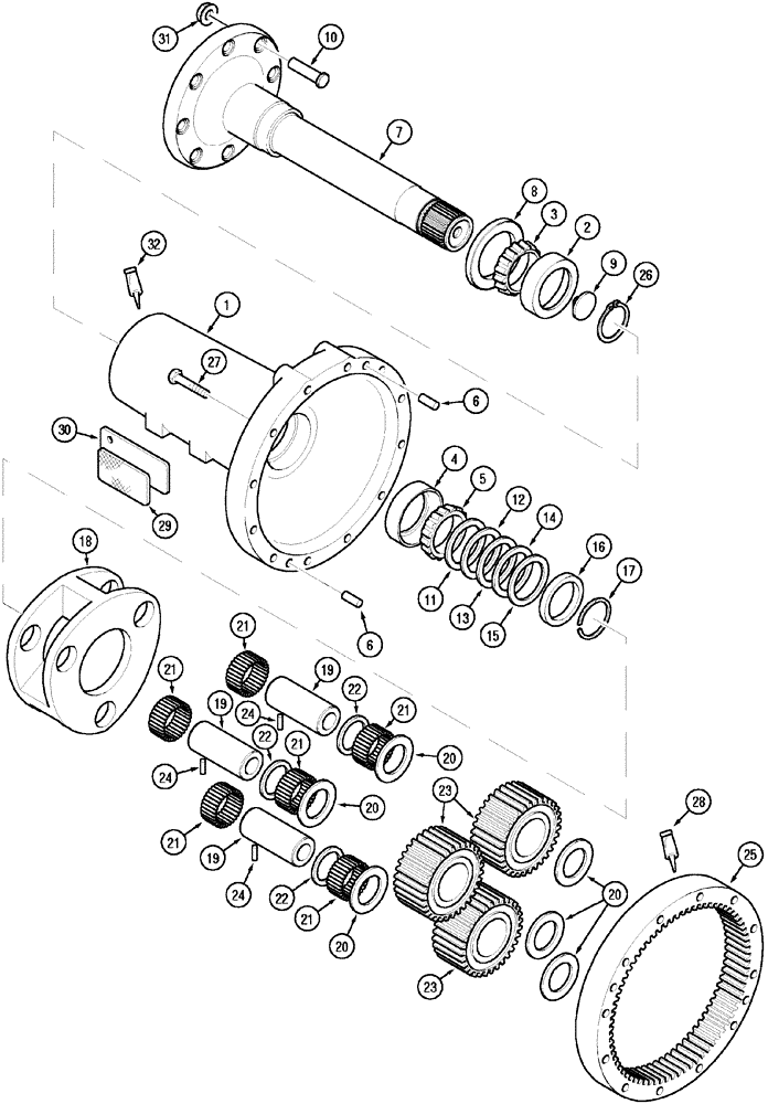 Схема запчастей Case IH MX170 - (06-10) - REAR AXLE (21) - TRANSMISSION