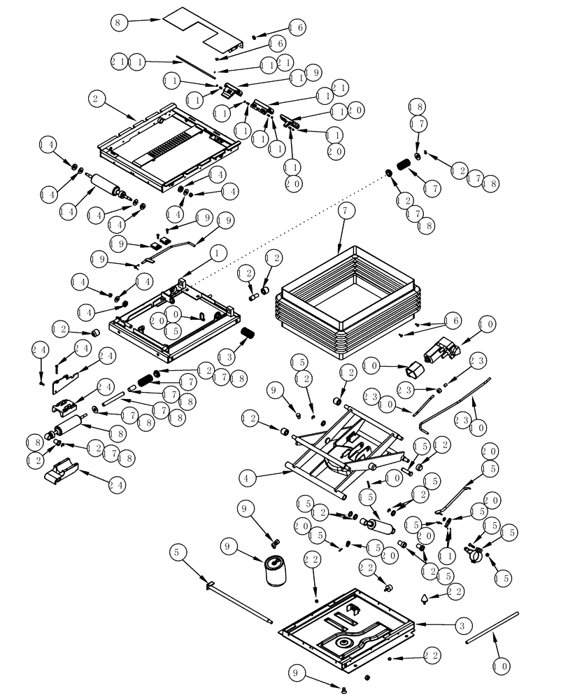 Схема запчастей Case IH MX200 - (09-33) - SUSPENSION ASSEMBLY SEAT (09) - CHASSIS/ATTACHMENTS