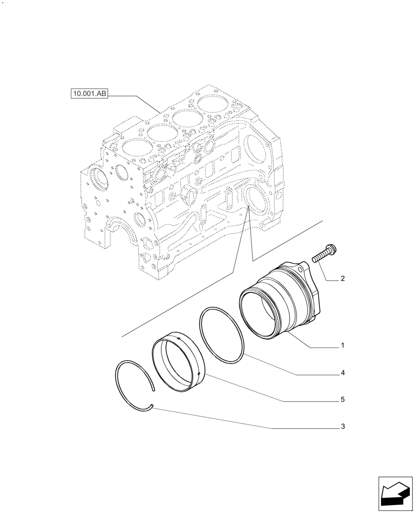 Схема запчастей Case IH FARMALL 125A - (10.414.AD[01]) - BELT PULLEY DRIVE & COVER-MEXICO (10) - ENGINE