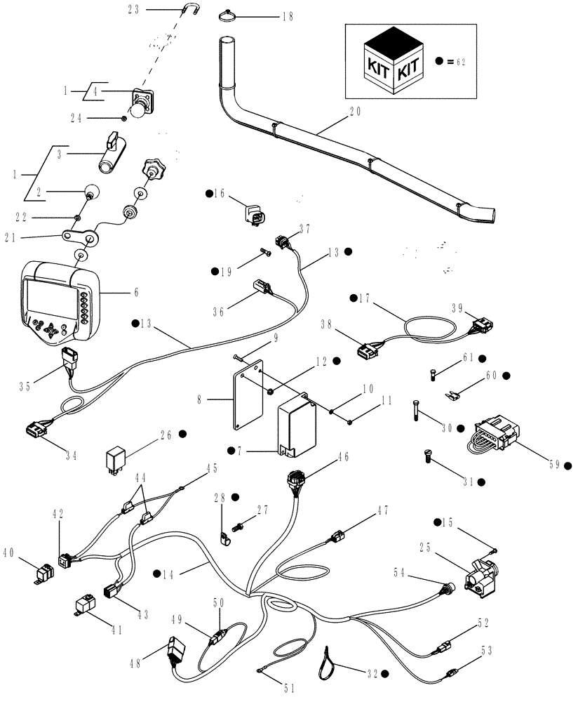 Схема запчастей Case IH MX245 - (04-44) - ISO 11783 HARNESS AND MONITOR (04) - ELECTRICAL SYSTEMS