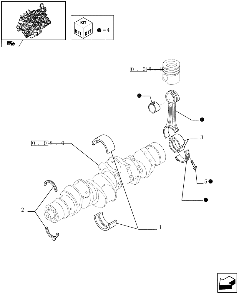 Схема запчастей Case IH FVAE2884X B200 - (0.08.1) - CONNECTING ROD (504064773-504107154) 