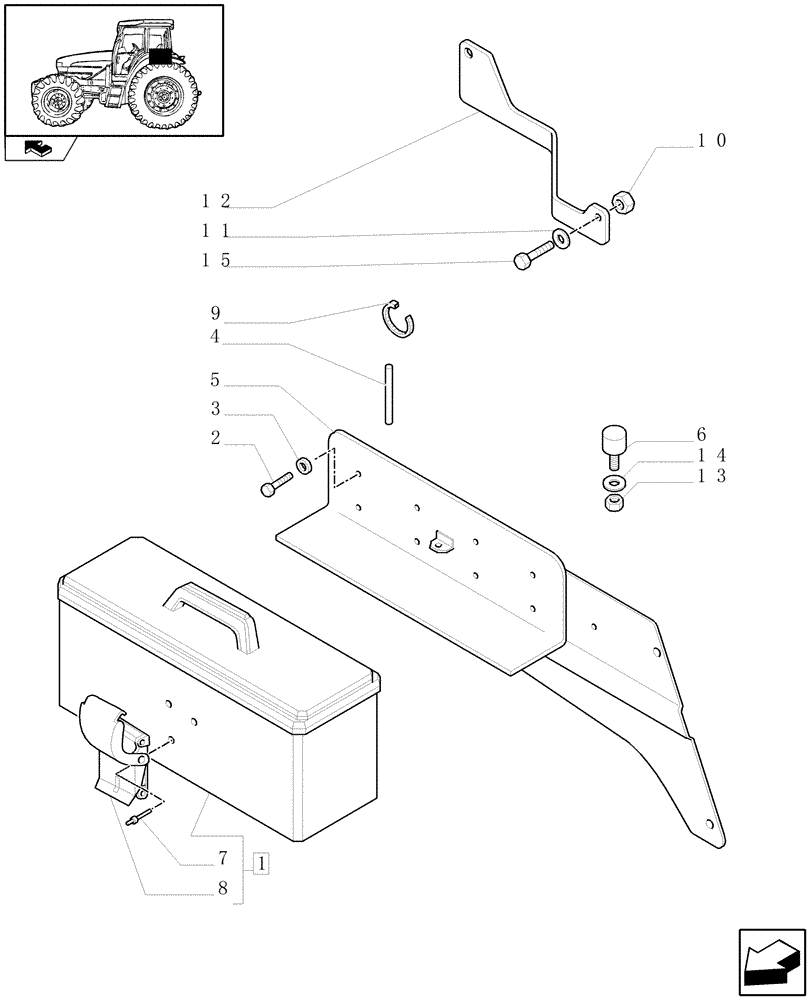 Схема запчастей Case IH FARMALL 95U - (1.90.5/01) - SUPPORT AND TOOLBOX (VAR.330489-330490-330491-331491) (10) - OPERATORS PLATFORM/CAB