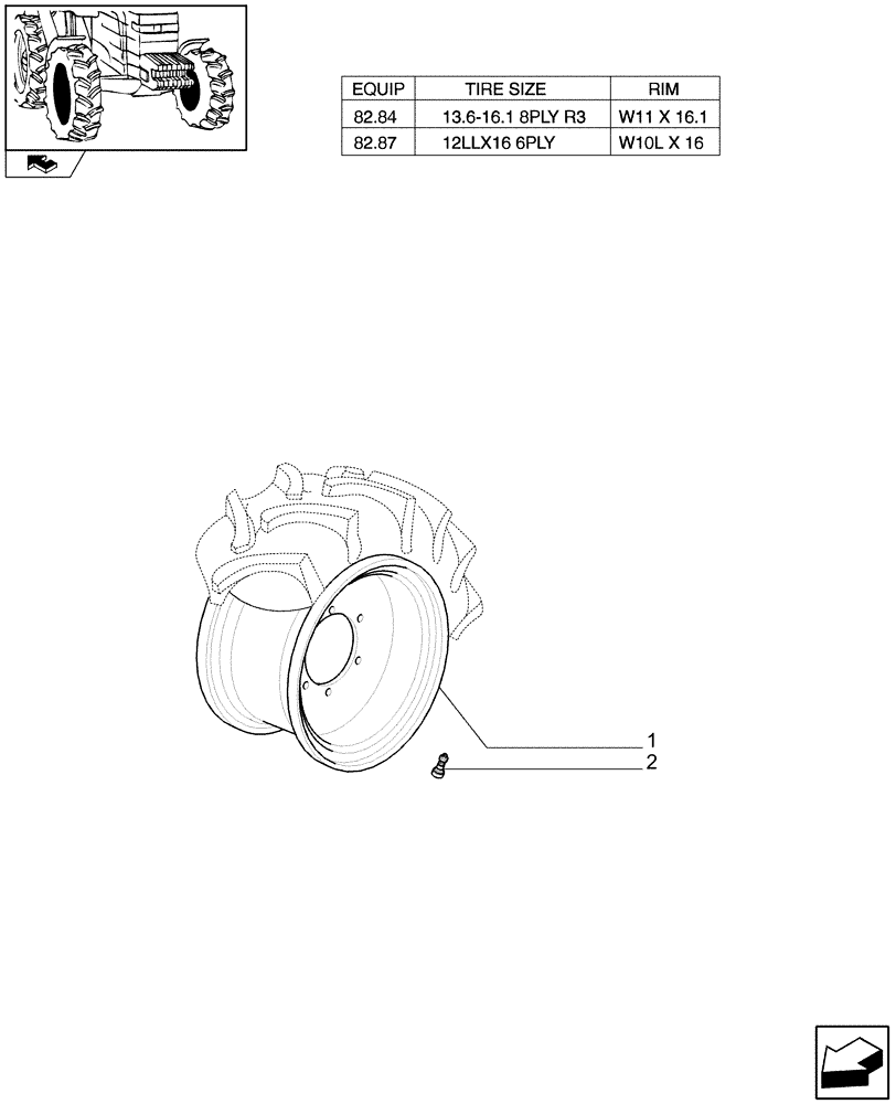 Схема запчастей Case IH FARMALL 65C - (82.00[01]) - DRIVING WHEELS - 4WD (11) - WHEELS/TRACKS